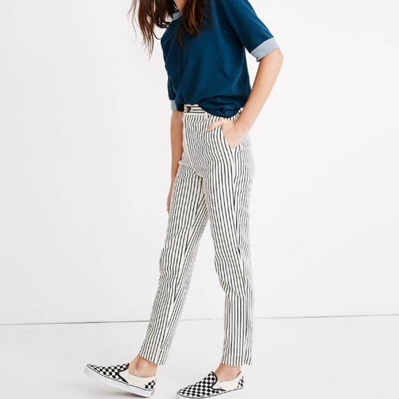 Madewell Pants - NWT Madewell Tapered Pants in Stripe, 26